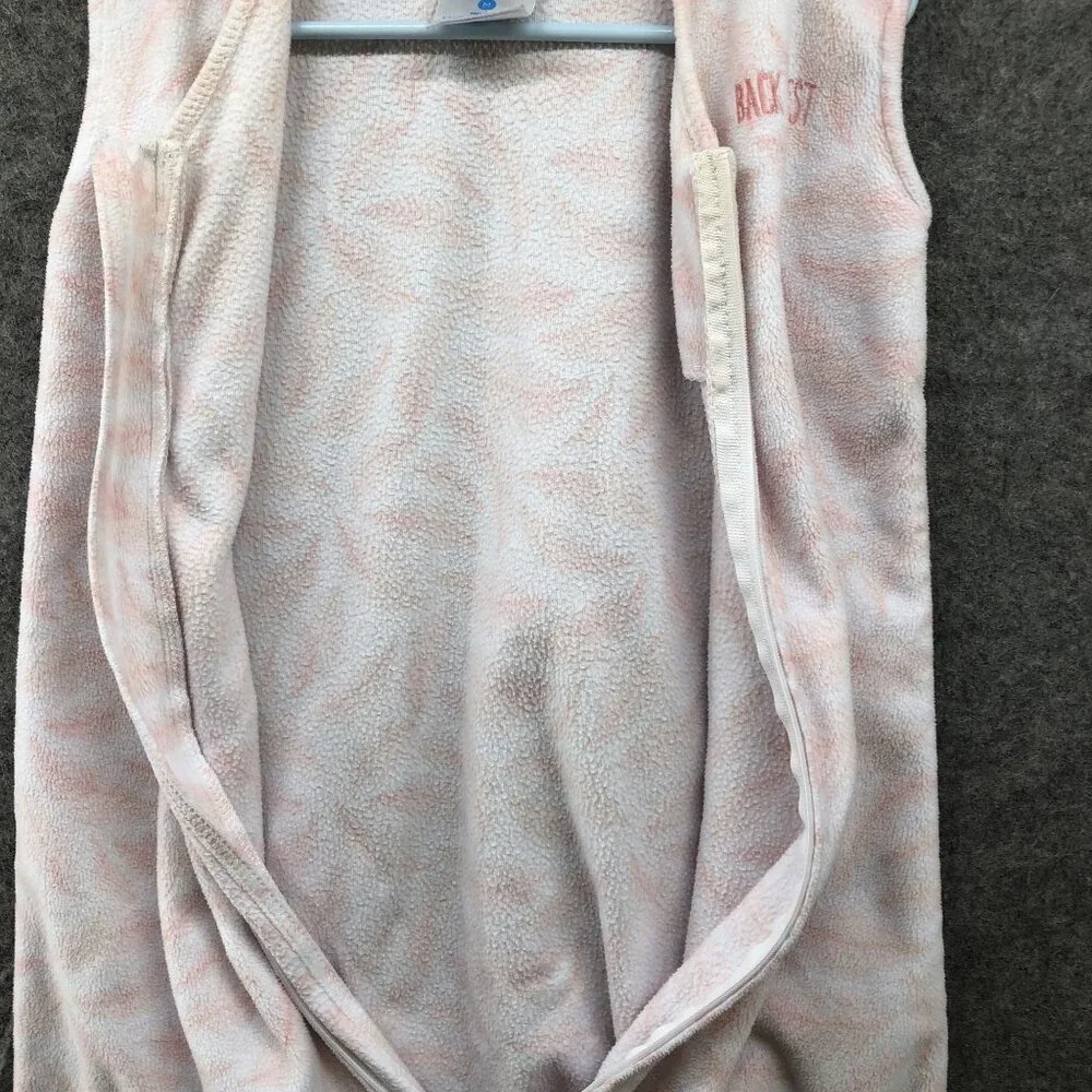 Halo Sleep Sack Baby Girls M 6-12M Sleeveless Fleece Pink White Winter 16-24 lbs